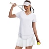 image:imageXIEERDUO Womens Workout Tops Short Sleeve Shirts Sun Protection UPF 50 Quick Dry Outfits for Hiking Running V Neck S3XL13 Pure White