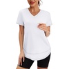 image:imageXIEERDUO Womens Workout Tops Short Sleeve Shirts Sun Protection UPF 50 Quick Dry Outfits for Hiking Running V Neck S3XL13 Pure White