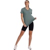 image:imageXIEERDUO Womens Workout Tops Short Sleeve Shirts Sun Protection UPF 50 Quick Dry Outfits for Hiking Running V Neck S3XL14 Grey Green