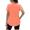 image:imageXIEERDUO Womens Workout Tops Short Sleeve Shirts Sun Protection UPF 50 Quick Dry Outfits for Hiking Running V Neck S3XL15 Light Orange