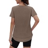 image:imageXIEERDUO Womens Workout Tops Short Sleeve Shirts Sun Protection UPF 50 Quick Dry Outfits for Hiking Running V Neck S3XL16 Brown