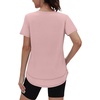 image:imageXIEERDUO Womens Workout Tops Short Sleeve Shirts Sun Protection UPF 50 Quick Dry Outfits for Hiking Running V Neck S3XL17 Peach Pink
