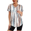 image:imageXIEERDUO Womens Workout Tops Short Sleeve Shirts Sun Protection UPF 50 Quick Dry Outfits for Hiking Running V Neck S3XL19 Tiedye Print White