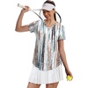 image:imageXIEERDUO Womens Workout Tops Short Sleeve Shirts Sun Protection UPF 50 Quick Dry Outfits for Hiking Running V Neck S3XL19 Tiedye Print White