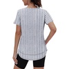 image:imageXIEERDUO Womens Workout Tops Short Sleeve Shirts Sun Protection UPF 50 Quick Dry Outfits for Hiking Running V Neck S3XL21 Striped Print Blue
