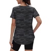 image:imageXIEERDUO Womens Workout Tops Short Sleeve Shirts Sun Protection UPF 50 Quick Dry Outfits for Hiking Running V Neck S3XL22 Camo Print Black