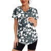 image:imageXIEERDUO Womens Workout Tops Short Sleeve Shirts Sun Protection UPF 50 Quick Dry Outfits for Hiking Running V Neck S3XL23 Black White Floral