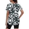 image:imageXIEERDUO Womens Workout Tops Short Sleeve Shirts Sun Protection UPF 50 Quick Dry Outfits for Hiking Running V Neck S3XL23 Black White Floral