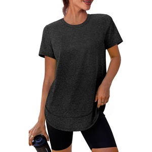 image:imageXIEERDUO Womens Workout Tops Short Sleeve Shirts Sun Protection UPF 50 Quick Dry Outfits for Hiking Running S3XL02 Black