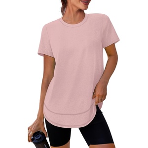 image:imageXIEERDUO Womens Workout Tops Short Sleeve Shirts Sun Protection UPF 50 Quick Dry Outfits for Hiking Running S3XL17 Peach Pink