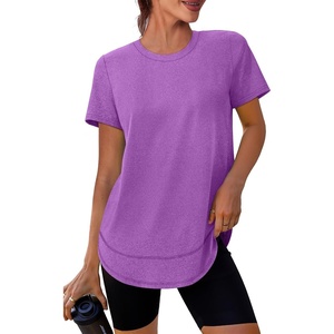 image:imageXIEERDUO Womens Workout Tops Short Sleeve Shirts Sun Protection UPF 50 Quick Dry Outfits for Hiking Running S3XL18 Light Purple