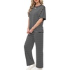 image:imageXIEERDUO Womens Side Slit Lounge Sets 2 Piece Travel Outfits Airport Tracksuit Oversized Wide Leg Loungewear S3XLPattern Black Striped