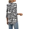 image:imageXIEERDUO 34 Length Sleeve Womens Tops V Neck T Shirts Both Side Buttons Blouses Business Casual Outfits Loose FitZ Black Stripe