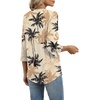 image:imageXIEERDUO 34 Length Sleeve Womens Tops V Neck T Shirts Both Side Buttons Blouses Business Casual Outfits Loose FitZ Kahki Print