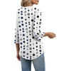 image:imageXIEERDUO 34 Length Sleeve Womens Tops V Neck T Shirts Both Side Buttons Blouses Business Casual Outfits Loose FitZ Polka Dot Print