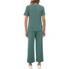 image:imageXIEERDUO Womens Side Slit Lounge Sets 2026 Fashion 2 Piece Travel Outfits Cozy Loungewear Wide Leg Tracksuits S3XLDeep Green