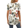 image:imageXIEERDUO Womens Summer Shirt V Neck Casual Tshirts Puff Sleeve Tops for Women Solid Color XS3XL21beige Printed