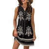 image:imageXIEERDUO Summer Dresses for Women 2026 Beach Vacation Clothes V Neck Button Sundresses with PocketsA Floral 15