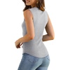 image:imageXIEERDUO Womens Ribbed Slim Fitted Tank Tops 2024 V Neck Curved Hem Sleeveless Shirts Casual SummerA07grey