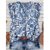image:imageXIEERDUO Womens Tops Ruffle Sleeve Tunic Top Ladies Tops and Blouses Spring Clothes Tunic Tops for Women Business CasualBlue Floral