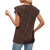 image:imageXIEERDUO Womens Tops Ruffle Sleeve Tunic Top Ladies Tops and Blouses Spring Clothes Tunic Tops for Women Business CasualBrown Leopard