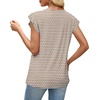 image:imageXIEERDUO Womens Tops Ruffle Sleeve Tunic Top Ladies Tops and Blouses Spring Clothes Tunic Tops for Women Business CasualBrown Stripe