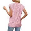 image:imageXIEERDUO Womens Tops Ruffle Sleeve Tunic Top Ladies Tops and Blouses Spring Clothes Tunic Tops for Women Business CasualPink Floral