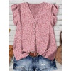 image:imageXIEERDUO Womens Tops Ruffle Sleeve Tunic Top Ladies Tops and Blouses Spring Clothes Tunic Tops for Women Business CasualPink Floral