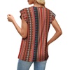 image:imageXIEERDUO Womens Tops Ruffle Sleeve Tunic Top Ladies Tops and Blouses Spring Clothes Tunic Tops for Women Business CasualRed Stripe