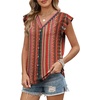 image:imageXIEERDUO Womens Tops Ruffle Sleeve Tunic Top Ladies Tops and Blouses Spring Clothes Tunic Tops for Women Business CasualRed Stripe