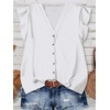 image:imageXIEERDUO Womens Tops Ruffle Sleeve Tunic Top Ladies Tops and Blouses Spring Clothes Tunic Tops for Women Business CasualWhite