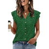 image:imageXIEERDUO Womens Tops Ruffle Sleeve Tunic Top Ladies Tops and Blouses Spring Clothes Tunic Tops for Women Business CasualGreen Dot