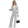 image:imageXIEERDUO 2 Piece Sets for Women Fall Outfits Fashion Clothing Lounge Sets  Lounge Sets for WomenComfiest Airport OutfitsTravel Outfits for WomenFall Fashion Must HavesOld Money ClothesSweat SuitFgrey
