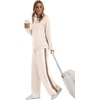 image:imageXIEERDUO 2 Piece Sets for Women Fall Outfits Fashion Clothing Lounge Sets  Lounge Sets for WomenComfiest Airport OutfitsTravel Outfits for WomenFall Fashion Must HavesOld Money ClothesSweat SuitDcream