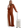 image:imageXIEERDUO 2 Piece Sets for Women Fall Outfits Fashion Clothing Lounge Sets  Lounge Sets for WomenComfiest Airport OutfitsTravel Outfits for WomenFall Fashion Must HavesOld Money ClothesSweat SuitOrange