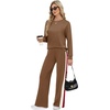 image:imageXIEERDUO 2 Piece Sets for Women Fall Outfits Fashion Clothing Lounge Sets  Lounge Sets for WomenComfiest Airport OutfitsTravel Outfits for WomenFall Fashion Must HavesOld Money ClothesSweat SuitGcaramel