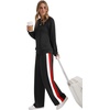 image:imageXIEERDUO 2 Piece Sets for Women Fall Outfits Fashion Clothing Lounge Sets  Lounge Sets for WomenComfiest Airport OutfitsTravel Outfits for WomenFall Fashion Must HavesOld Money ClothesSweat SuitAblack