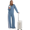 image:imageXIEERDUO 2 Piece Sets for Women Fall Outfits Fashion Clothing Lounge Sets  Lounge Sets for WomenComfiest Airport OutfitsTravel Outfits for WomenFall Fashion Must HavesOld Money ClothesSweat SuitDblue