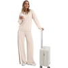 image:imageXIEERDUO 2 Piece Sets for Women Fall Outfits Fashion Clothing Lounge Sets  Lounge Sets for WomenComfiest Airport OutfitsTravel Outfits for WomenFall Fashion Must HavesOld Money ClothesSweat SuitDcream