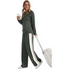 image:imageXIEERDUO 2 Piece Sets for Women Fall Outfits Fashion Clothing Lounge Sets  Lounge Sets for WomenComfiest Airport OutfitsTravel Outfits for WomenFall Fashion Must HavesOld Money ClothesSweat SuitEdark Green