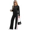 image:imageXIEERDUO 2 Piece Sets for Women Fall Outfits Fashion Clothing Lounge Sets  Lounge Sets for WomenComfiest Airport OutfitsTravel Outfits for WomenFall Fashion Must HavesOld Money ClothesSweat SuitBlack Pink