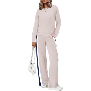 image:imageXIEERDUO 2 Piece Sets for Women Fall Outfits Fashion Clothing Lounge Sets  Lounge Sets for WomenComfiest Airport OutfitsTravel Outfits for WomenFall Fashion Must HavesOld Money ClothesSweat SuitBbeige