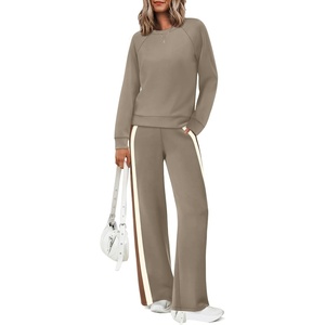 image:imageXIEERDUO 2 Piece Sets for Women Fall Outfits Fashion Clothing Lounge Sets  Lounge Sets for WomenComfiest Airport OutfitsTravel Outfits for WomenFall Fashion Must HavesOld Money ClothesSweat SuitCoffee