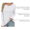 image:imageXIEERDUO Long Sleeve Thermal Shirt for Women Fleece Slim Fit Tops Crewneck Basic TShirts with Thumb Holes Fall Fashion 2026Awhite