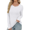 image:imageXIEERDUO Long Sleeve Thermal Shirt for Women Fleece Slim Fit Tops Crewneck Basic TShirts with Thumb Holes Fall Fashion 2026Awhite