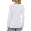 image:imageXIEERDUO Long Sleeve Thermal Shirt for Women Fleece Slim Fit Tops Crewneck Basic TShirts with Thumb Holes Fall Fashion 2026Awhite