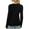 image:imageXIEERDUO Long Sleeve Thermal Shirt for Women Fleece Slim Fit Tops Crewneck Basic TShirts with Thumb Holes Fall Fashion 2026Bblack
