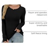 image:imageXIEERDUO Long Sleeve Thermal Shirt for Women Fleece Slim Fit Tops Crewneck Basic TShirts with Thumb Holes Fall Fashion 2026Bblack