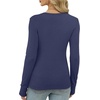 image:imageXIEERDUO Long Sleeve Thermal Shirt for Women Fleece Slim Fit Tops Crewneck Basic TShirts with Thumb Holes Fall Fashion 2026Blue