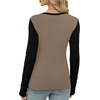image:imageXIEERDUO Long Sleeve Thermal Shirt for Women Fleece Slim Fit Tops Crewneck Basic TShirts with Thumb Holes Fall Fashion 2026Colorblockkhakiblack